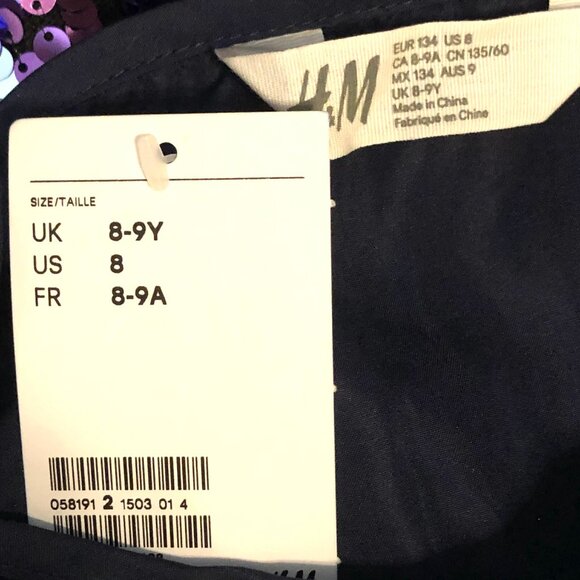 NWT H&M Sequin Bomber Jacket & Skirt 2 pc Set Purple Ombre Girls 8 - Picture 7 of 7